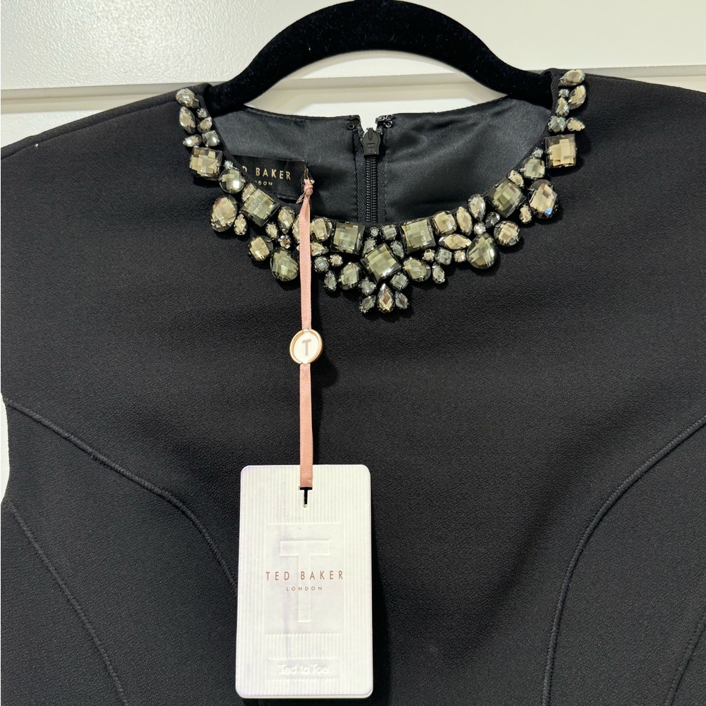 Ted Baker Elegant Black Cap Sleeve Dress size 0 - Picture 3 of 5